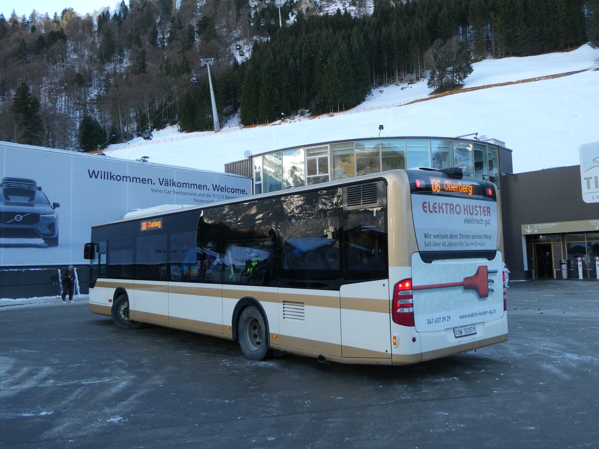 (246'118) - EAB Engelberg - Nr. 3/OW 10'187 - Mercedes (ex AAGS Schwyz Nr. 39) am 14. Februar 2023 in Engelberg, Talstation Titlis