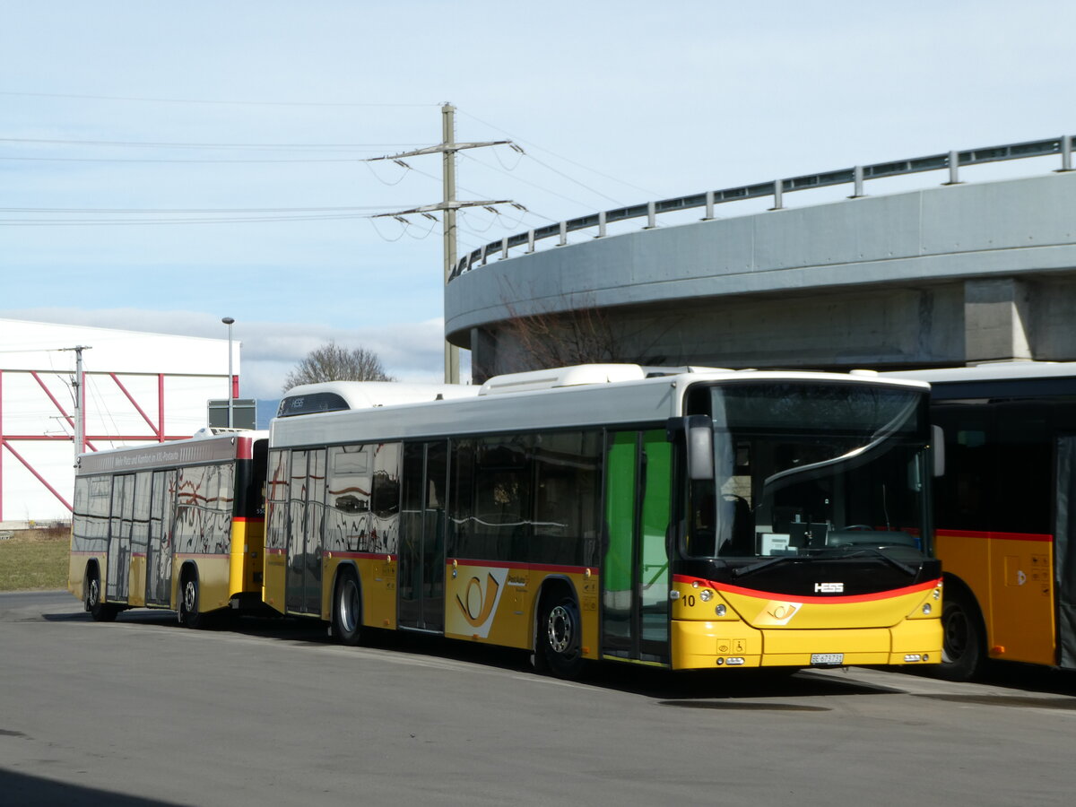 (246'333) - PostAuto Bern - Nr. 10/BE 673'731/PID 5500 - Hess (ex Klopfstein, Laupen Nr. 10) am 18. Februar 2023 in Kerzers, Interbus