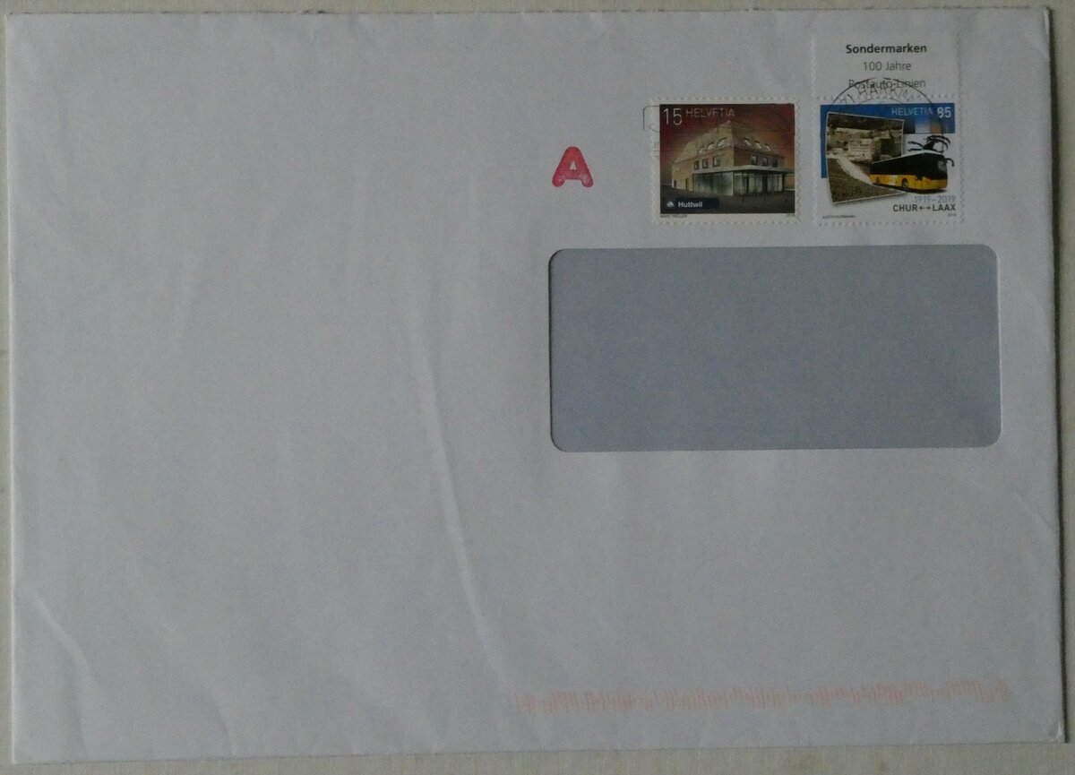 (246'643) - Briefumschlag von 2019 am 26. Februar 2023 in Thun