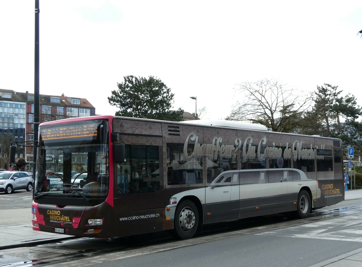 (247'640) - TRAVYS Yverdon - Nr. 223/VD 486'500 - MAN am 25. Mrz 2023 beim Bahnhof Yverdon