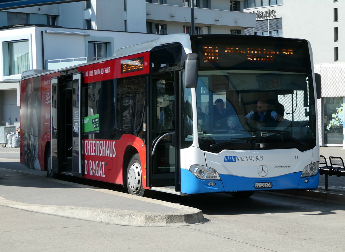 (248'102) - RTB Altsttten - Nr. 58/SG 131'606 - Mercedes am 6. April 2023 beim Bahnhof Heerbrugg