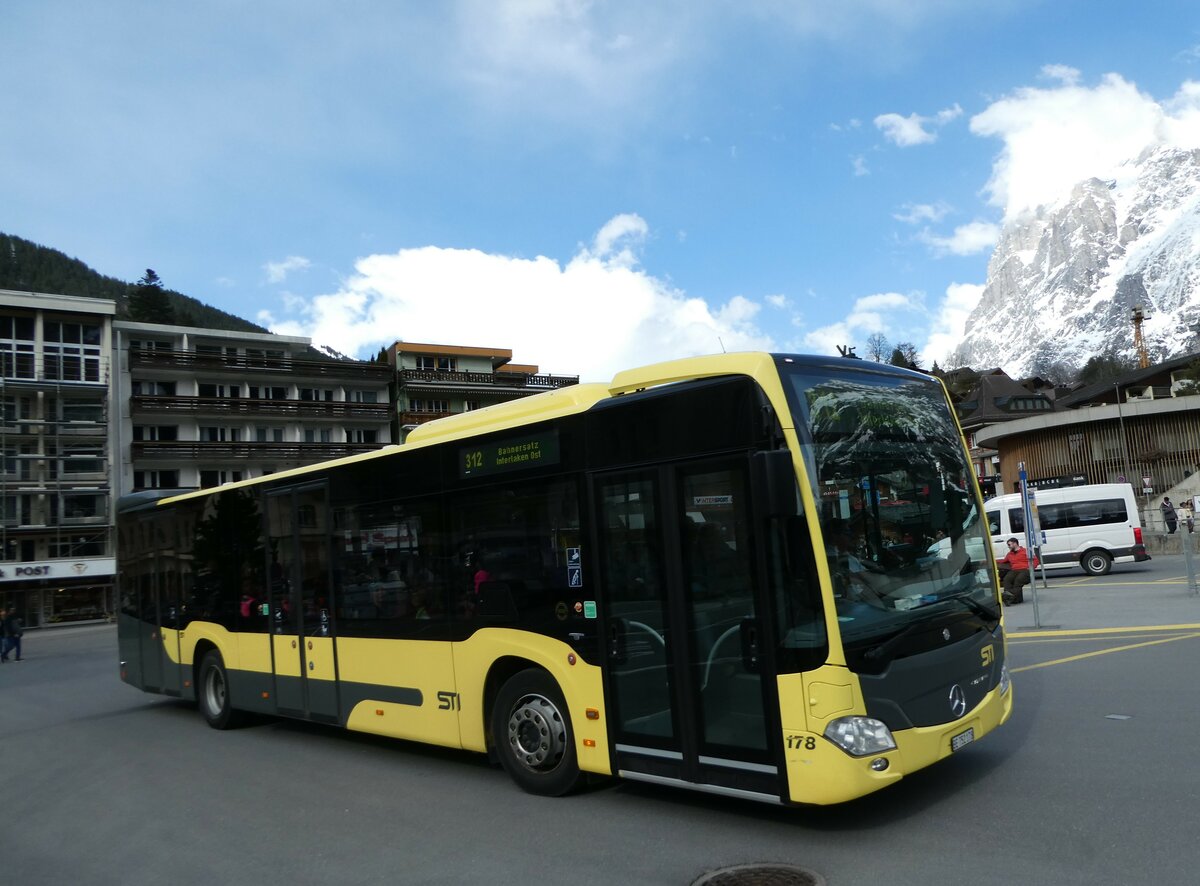 (248'850) - STI Thun - Nr. 178/BE 752'178 - Mercedes am 18. April 2023 beim Bahnhof Grindelwald