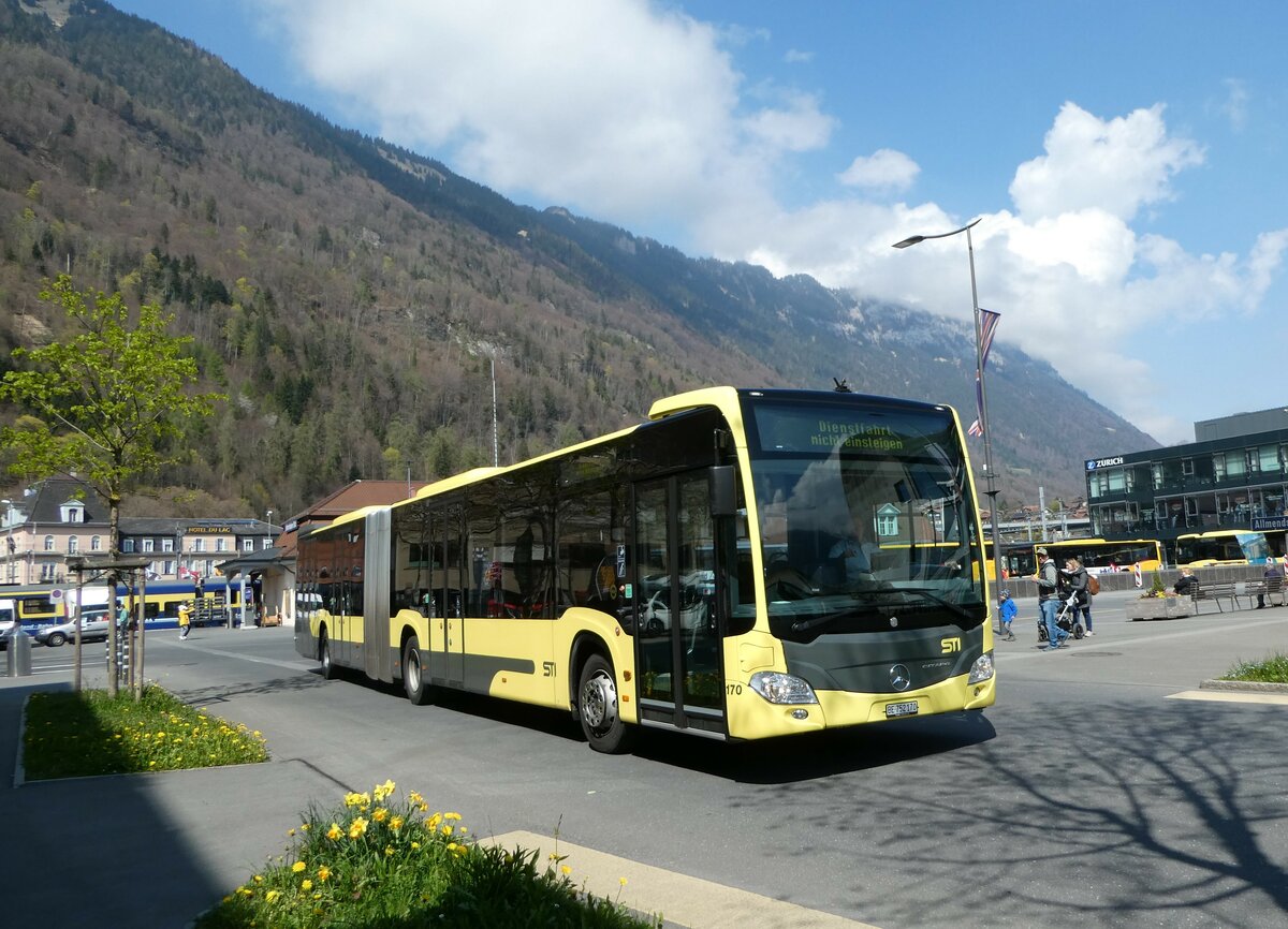 (248'881) - STI Thun - Nr. 170/BE 752'170 - Mercedes am 19. April 2023 beim Bahnhof Interlaken Ost