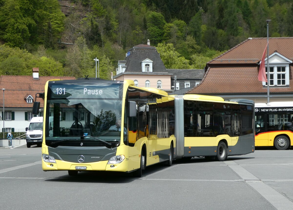 (249'419) - STI Thun - Nr. 714/BE 427'714 - Mercedes am 2. Mai 2023 beim Bahnhof Interlaken Ost