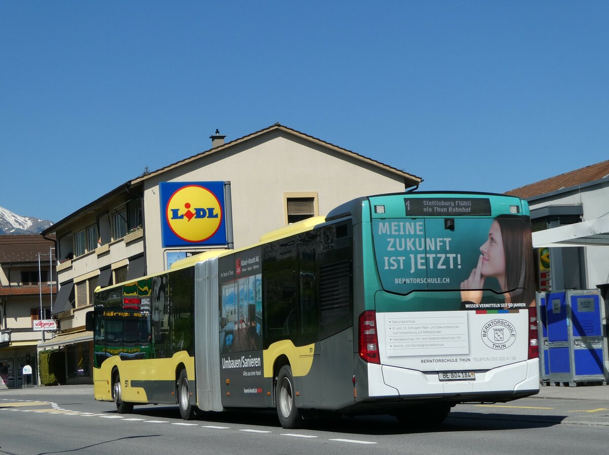 (249'477) - STI Thun - Nr. 184/BE 804'184 - Mercedes am 3. Mai 2023 in Spiez, Ltschbergplatz