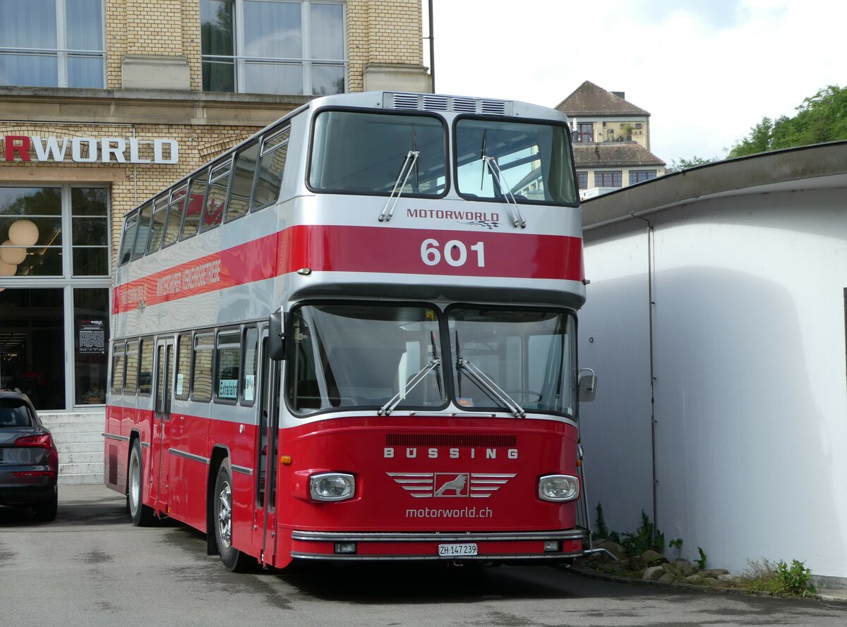 (249'849) - Motorworld, Kemptthal - Nr. 601/ZH 147'239 - Bssing (ex WV Winterthur Nr. 601; ex WV Winterthur Nr. 201; ex Amt fr Luftverkehr, Zrich Nr. 47; ex Swissair, Zrich Nr. 23) am 12. Mai 2023 in Kemptthal, Motorworld 