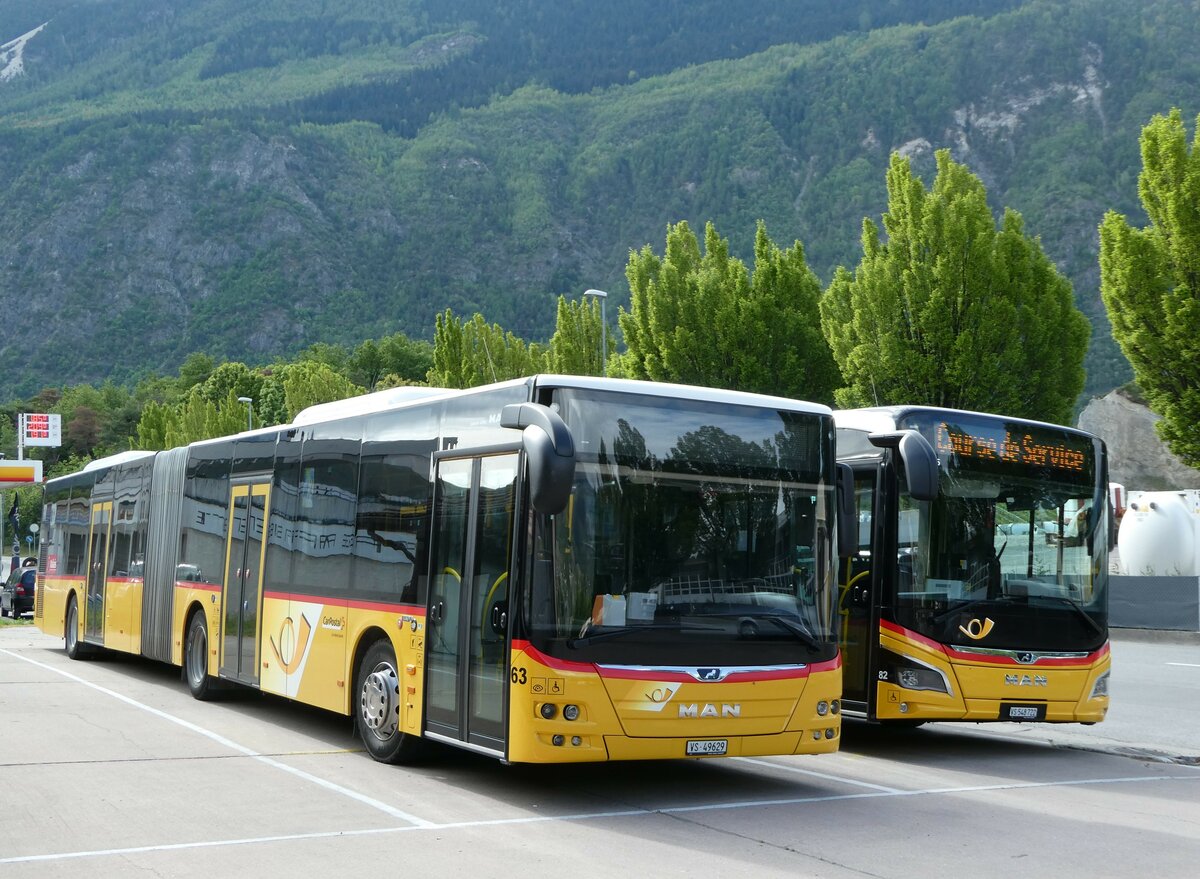 (249'939) - PostAuto Wallis - Nr. 63/VS 49'629/PID 10'956 - MAN am 13. Mai 2023 in Sierre, Garage TSAR