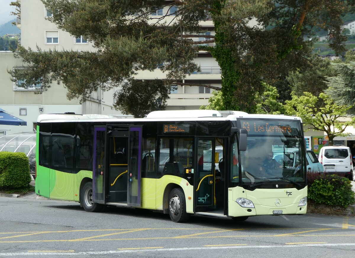 (249'978) - TPC Aigle - Nr. 662/VS 148'210 - (ex Nr. CP27/PID 11'069) am 13. Mai 2023 beim Bahnhof Monthey CFF