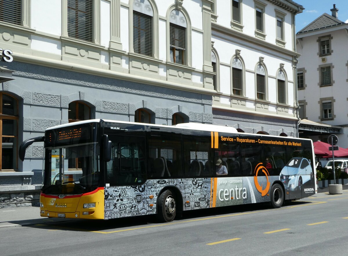 (251'222) - PostAuto Wallis - VS 449'120/PID 10'443 - MAN am 9. Juni 2023 beim Bahnhof Brig