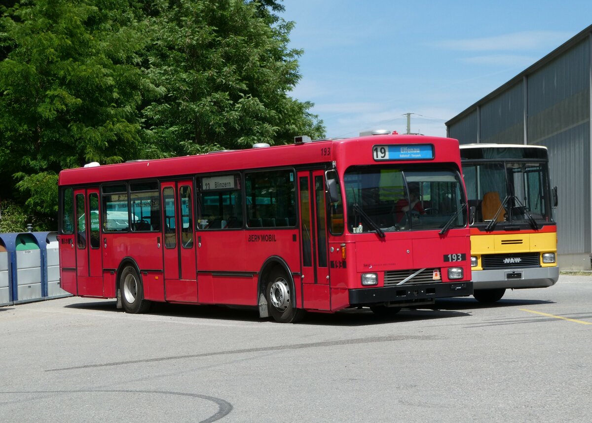 (251'770) - Bernmobil, Bern (SOB) - Nr. 193 - Volvo/Gangloff am 18. Juni 2023 in Burgdorf, kihof Ziegelgut