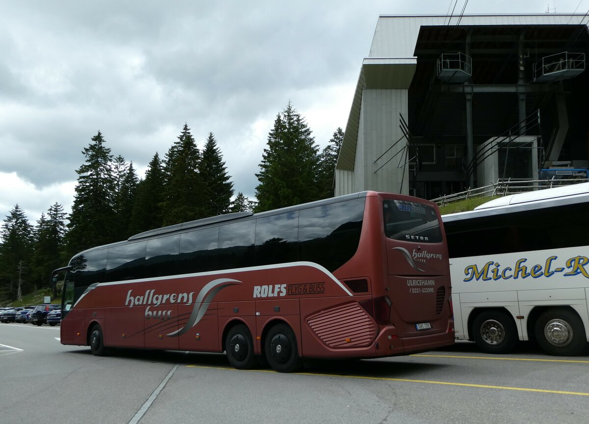 (252'341) - Aus Schweden: Hallgrens, Ulricehamn - GWE 08X - Setra am 4. Juli 2023 in Schwgalp, Sntis-Schwebebahn 