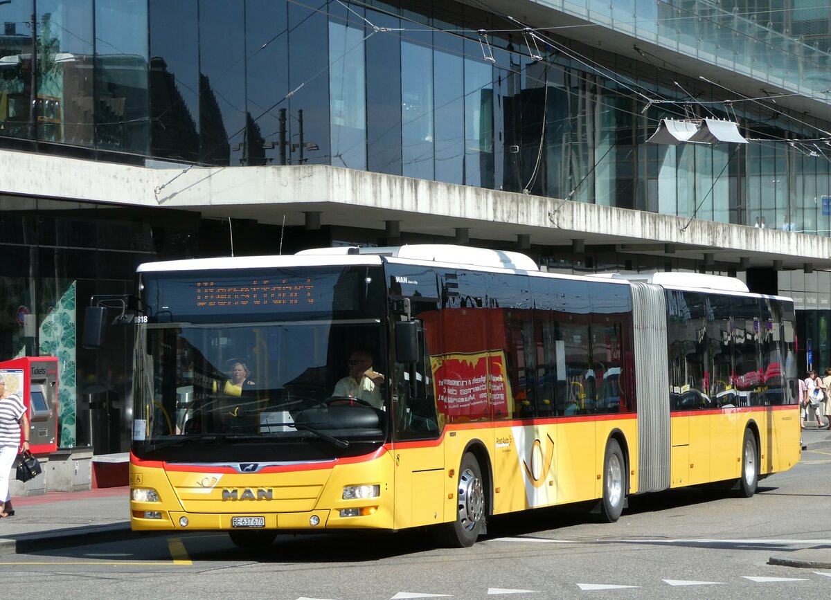 (252'776) - PostAuto Bern - Nr. 10'818/BE 637'670/PID 10'818 - MAN (ex Nr. 670) am 19. Juli 2023 beim Bahnhof Bern