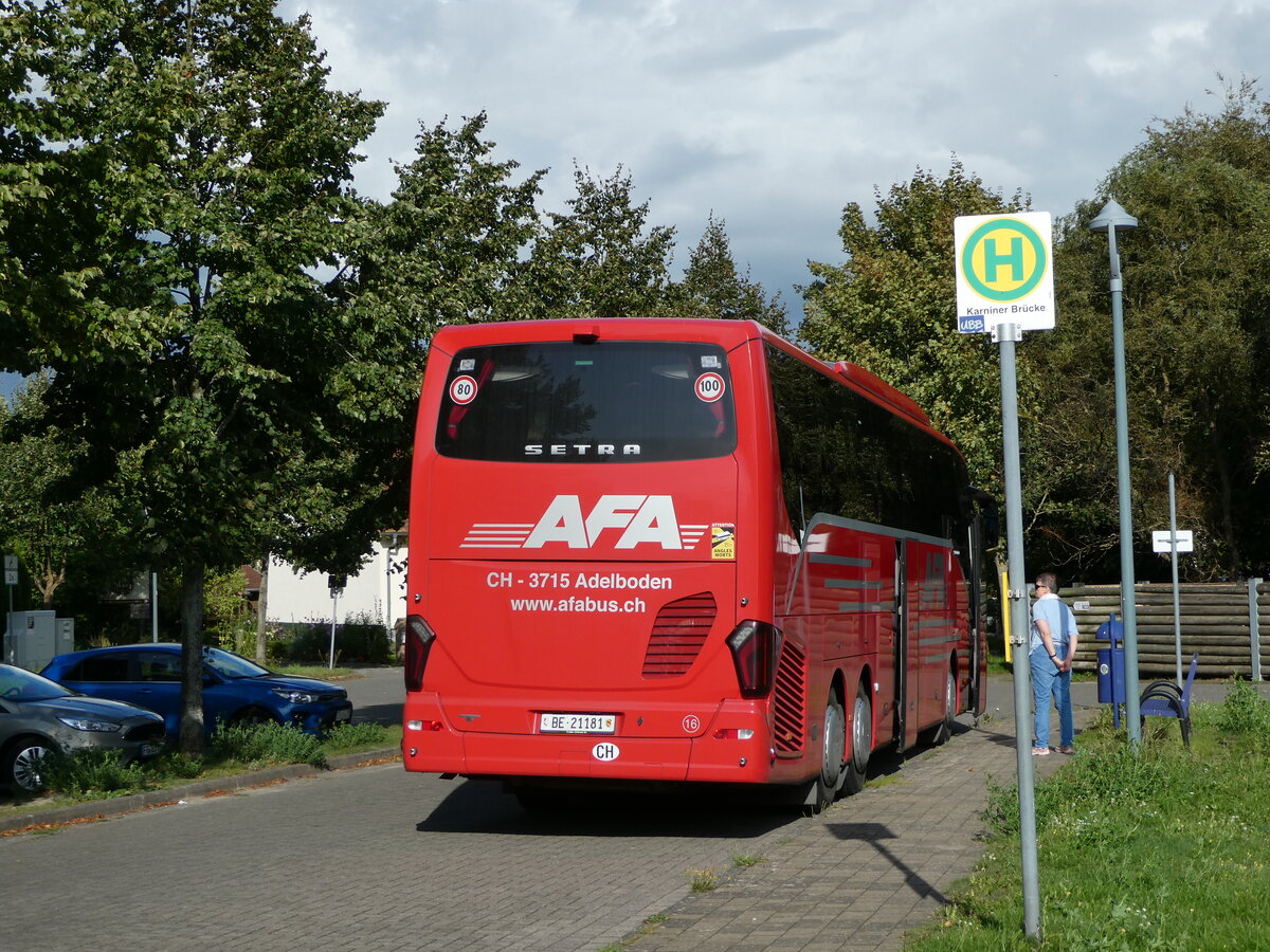 (254'493) - Aus der Schweiz: AFA Adelboden - Nr. 16/BE 21'181 - Setra am 31. August 2023 in Karnin, Karniner Brcke 