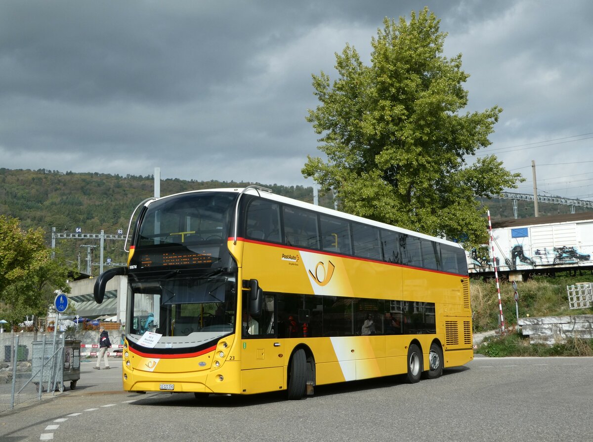 (255'737) - Eurobus, Arbon - Nr. 23/SG 121'190/PID 10'874 - Alexander Dennis (ex Schwizer, Goldach Nr. 23) am 30. September 2023 in Biel, Car Terminal