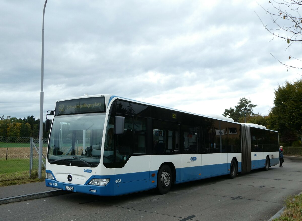 (256'340) - VBZ Zrich - Nr. 408/ZH 745'408 - Mercedes am 21. Oktober 2023 in Zrich, Waidhof