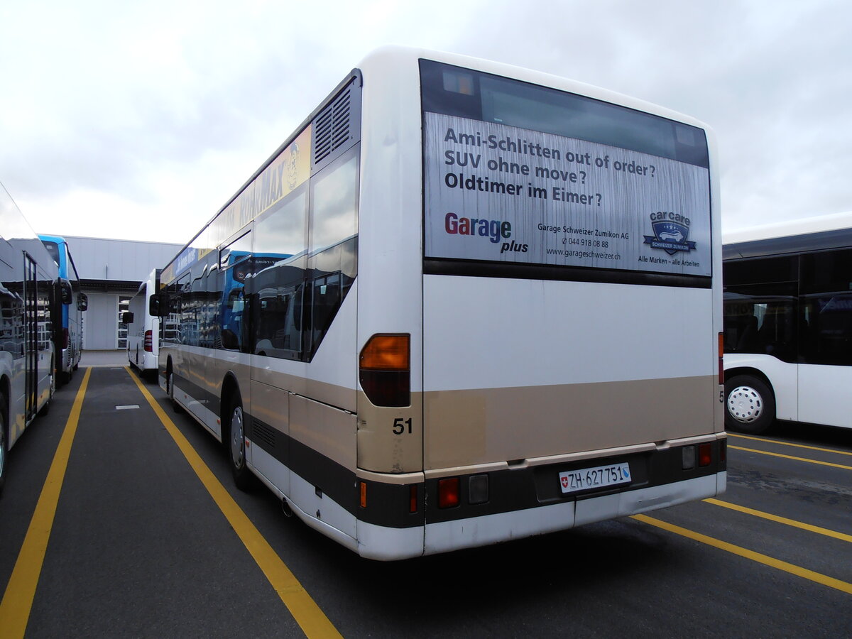 (257'874) - AZZK Zollikon - Nr. 51/ZH 627'751 - Mercedes am 23. Dezember 2023 in Winterthur, Daimler Buses