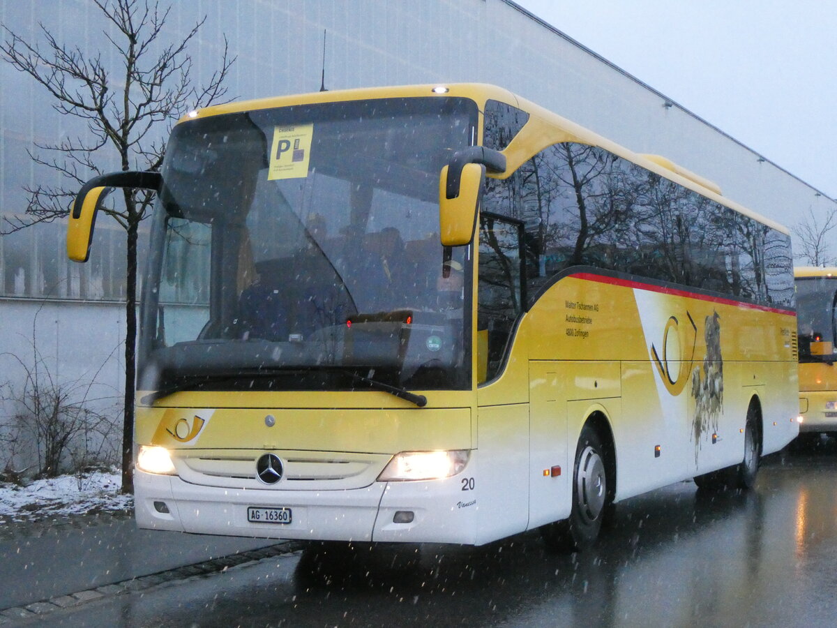 (258'169) - Tschannen, Zofingen - Nr. 20/AG 16'360 - Mercedes am 6. Januar 2024 beim Bahnhof Frutigen