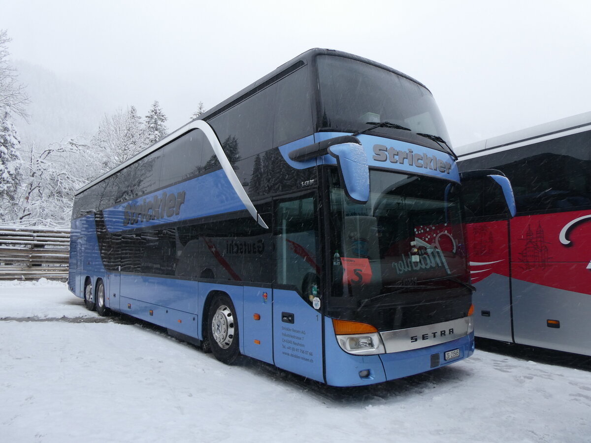 (258'419) - Strickler, Neuheim - Nr. 1/ZG 21'565 - Setra am 6. Januar 2024 in Adelboden, ASB