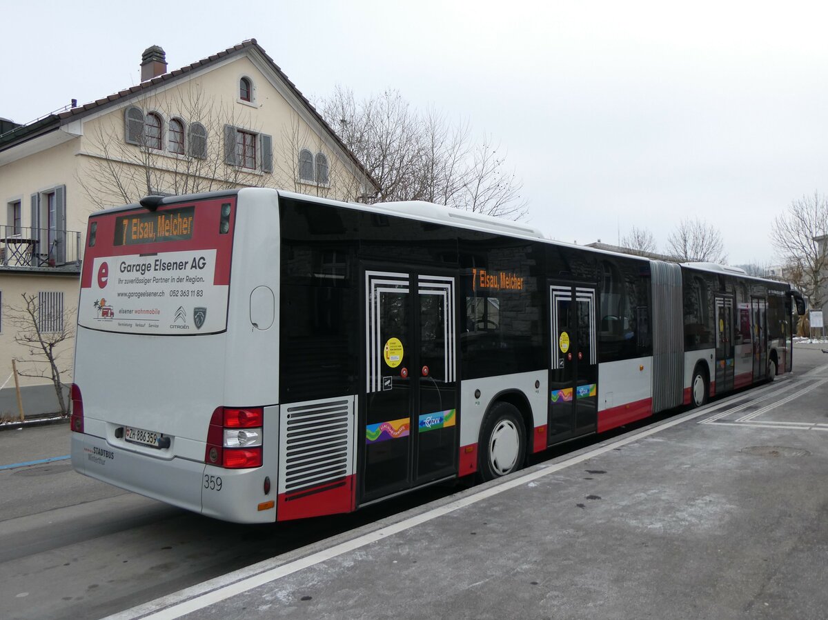 (258'725) - SW Winterthur - Nr. 359/ZH 886'359 - MAN am 13. Januar 2024 beim Bahnhof Winterthur Wlflingen