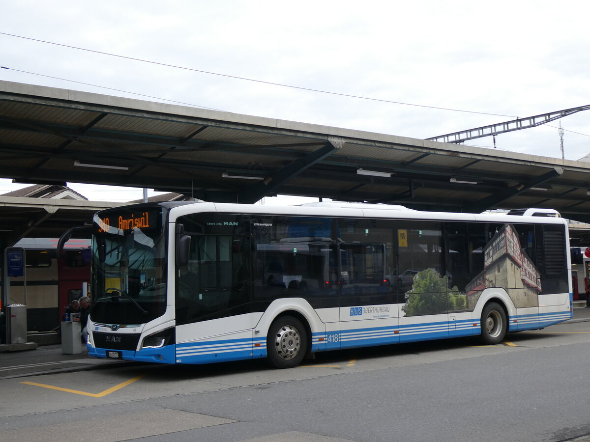 (259'066) - BOTG Amriswil - Nr. 418/TG 111'773 - MAN am 2. Februar 2024 beim Bahnhof Amriswil