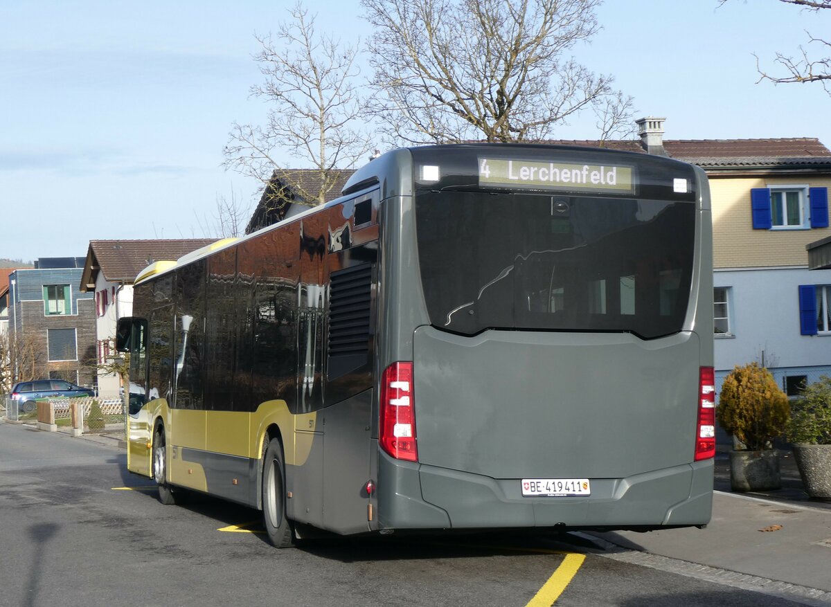 (259'226) - STI Thun - Nr. 411/BE 419'411 - Mercedes am 8. Februar 2024 in Thun-Lerchenfeld, Lerchenfeldstrasse