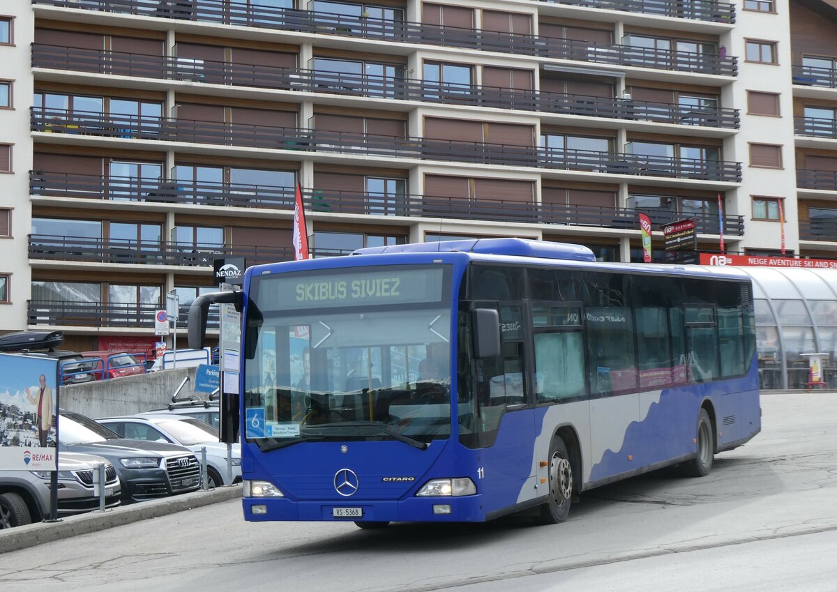 (259'359) - Lathion, Sion - Nr. 11/VS 5368 - Mercedes (ex VZO Grningen Nr. 74) am 16. Februar 2024 in Haute-Nendaz, Tlcabine