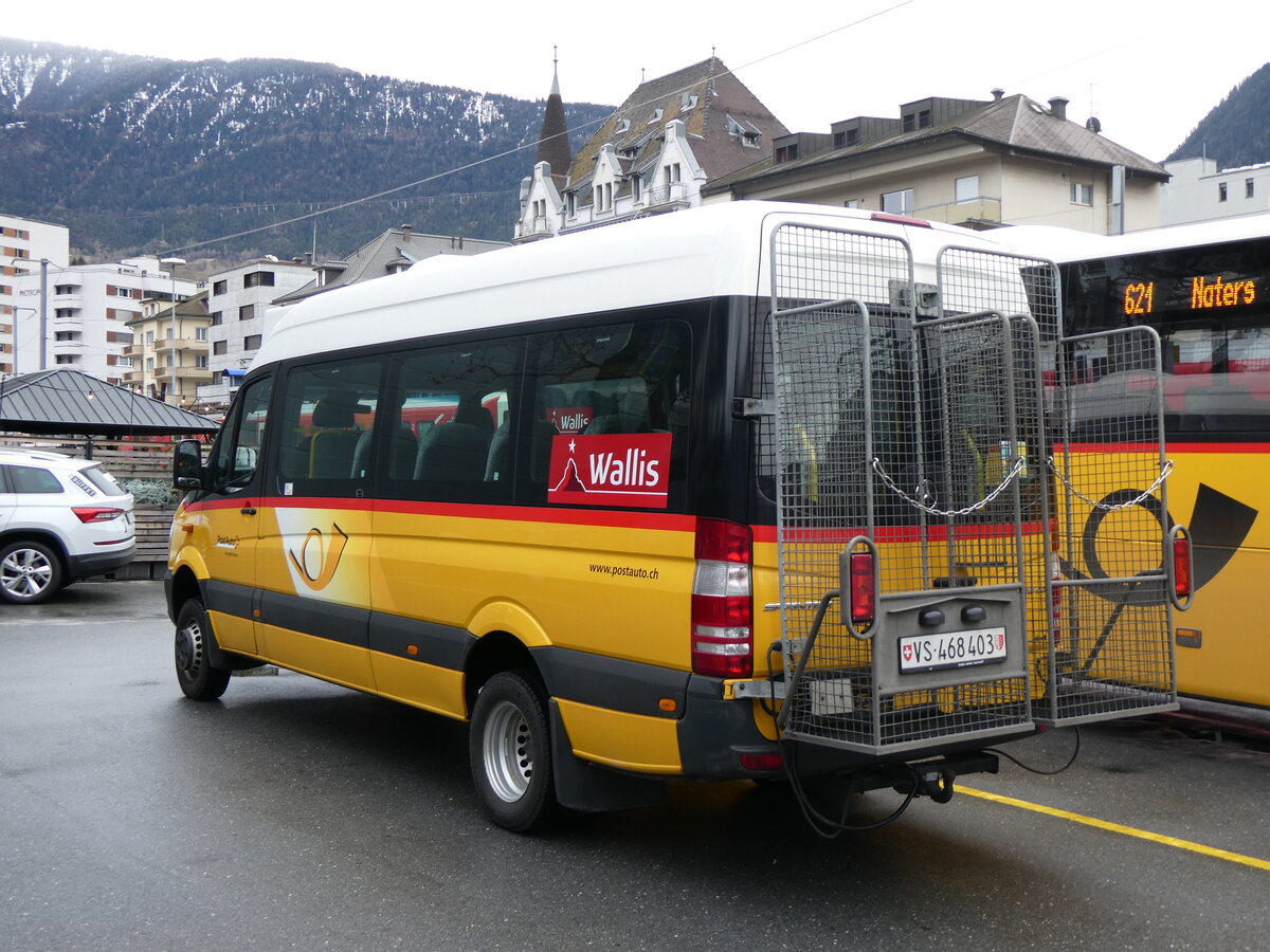 (259'756) - PostAuto Wallis - VS 468'403/PID 10'893 - Mercedes am 27. Februar 2024 beim Bahnhof Brig