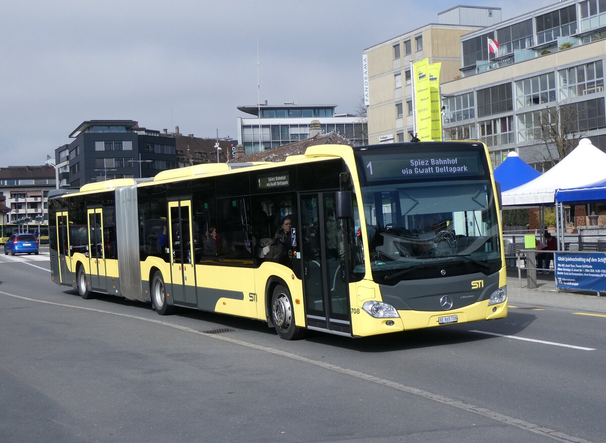 (260'202) - STI Thun - Nr. 708/BE 865'708 - Mercedes am 8. Mrz 2024 beim Bahnhof Thun 