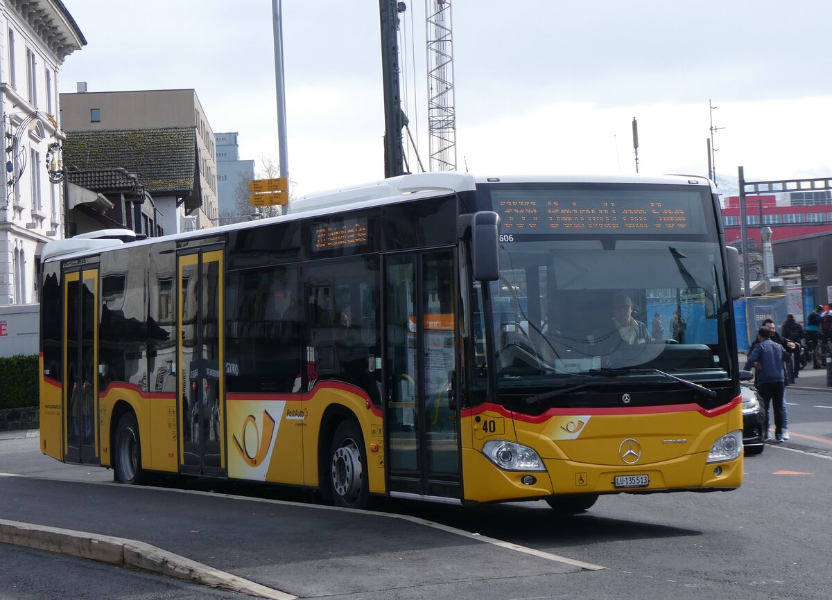 (260'220) - SB Trans, Sursee - Nr. 40/LU 135'513/PID 11'606 - Mercedes am 9. Mrz 2024 beim Bahnhof Sursee