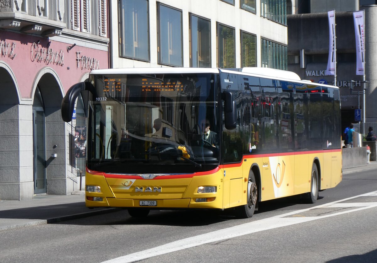 (261'128) - Voegtlin-Meyer, Brugg - Nr. 130/AG 7309/PID 10'332 - MAN am 12. April 2024 beim Bahnhof Brugg