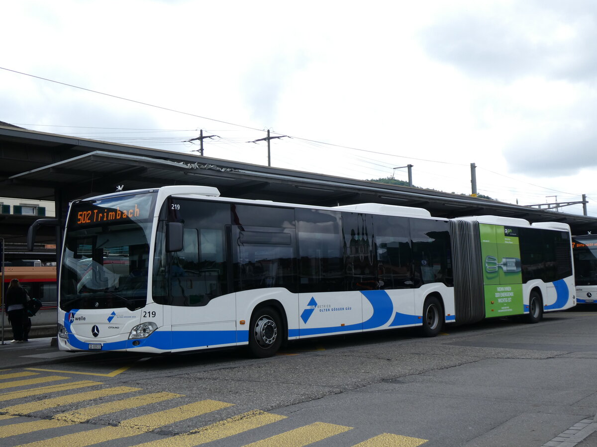 (262'432) - BOGG Wangen b.O. - Nr. 219/SO 83'511 - Mercedes am 16. Mai 2024 beim Bahnhof Olten