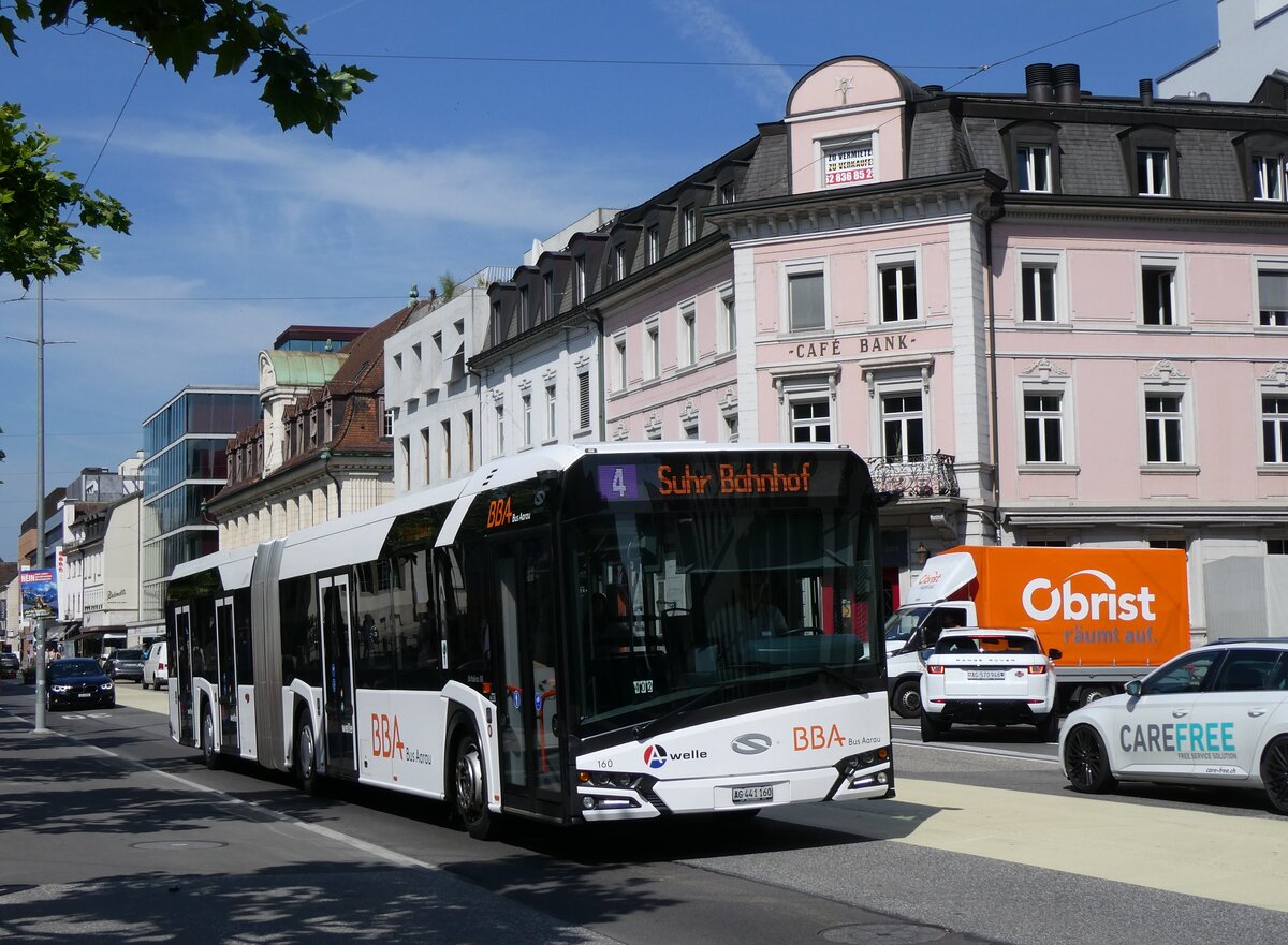 (263'397) - BBA Aarau - Nr. 160/AG 441'160 - Solaris am 6. Juni 2024 beim Bahnhof Aarau