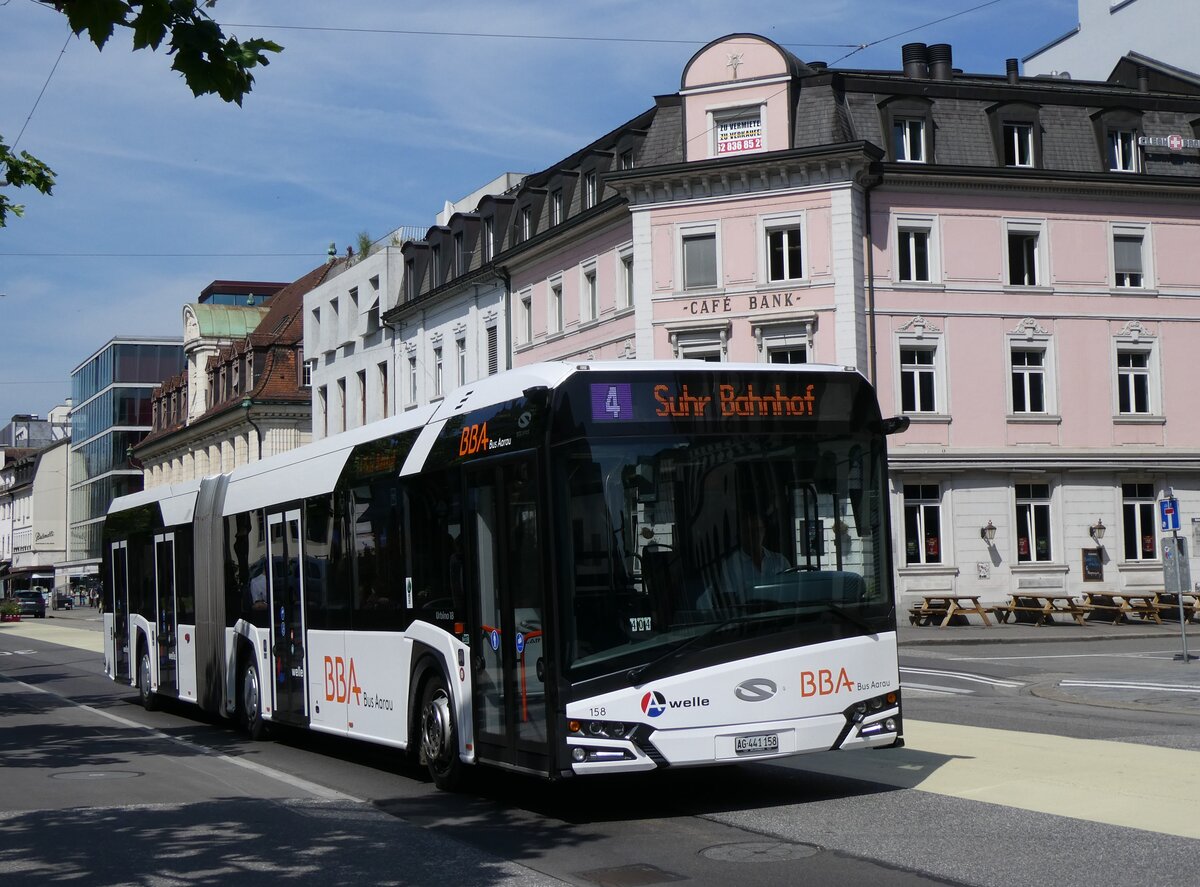 (263'403) - BBA Aarau - Nr. 158/AG 441'158 - Solaris am 6. Juni 2024 beim Bahnhof Aarau