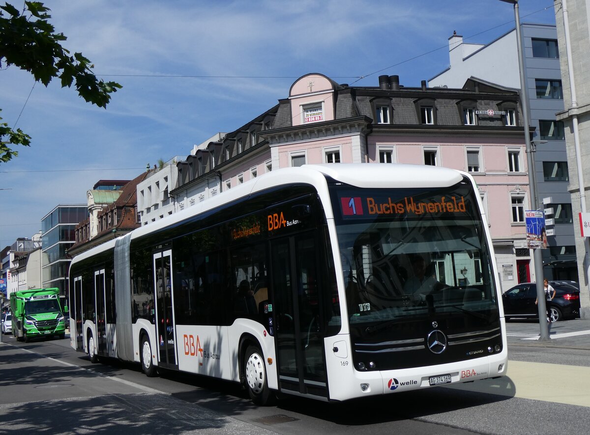 (263'404) - BBA Aarau - Nr. 169/AG 374'169 - eMercedes am 6. Juni 2024 beim Bahnhof Aarau