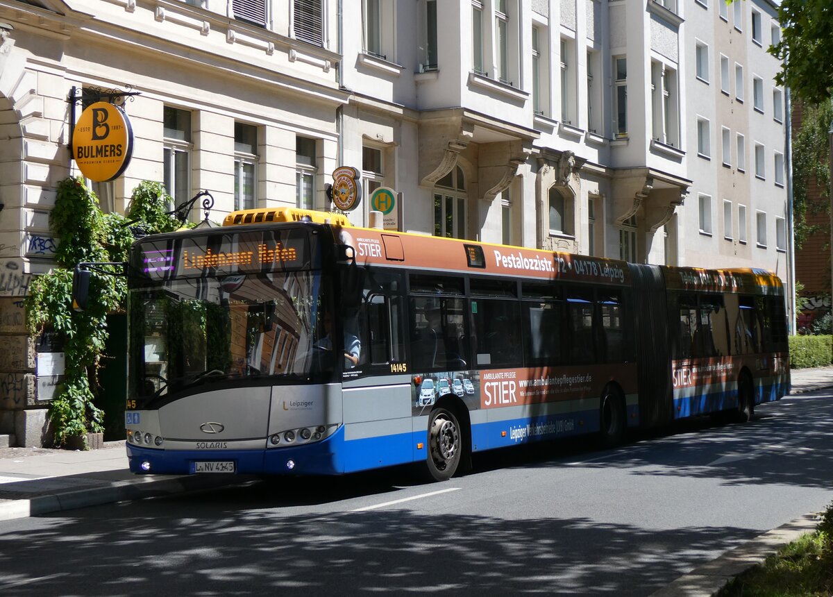 (264'455) - LVB Leipzig - Nr. 14'145/L-NV 4145 - Solaris am 9. Juli 2024 in Leipzig, Karl-Liebknecht-/Kurt-Eisner-Strasse