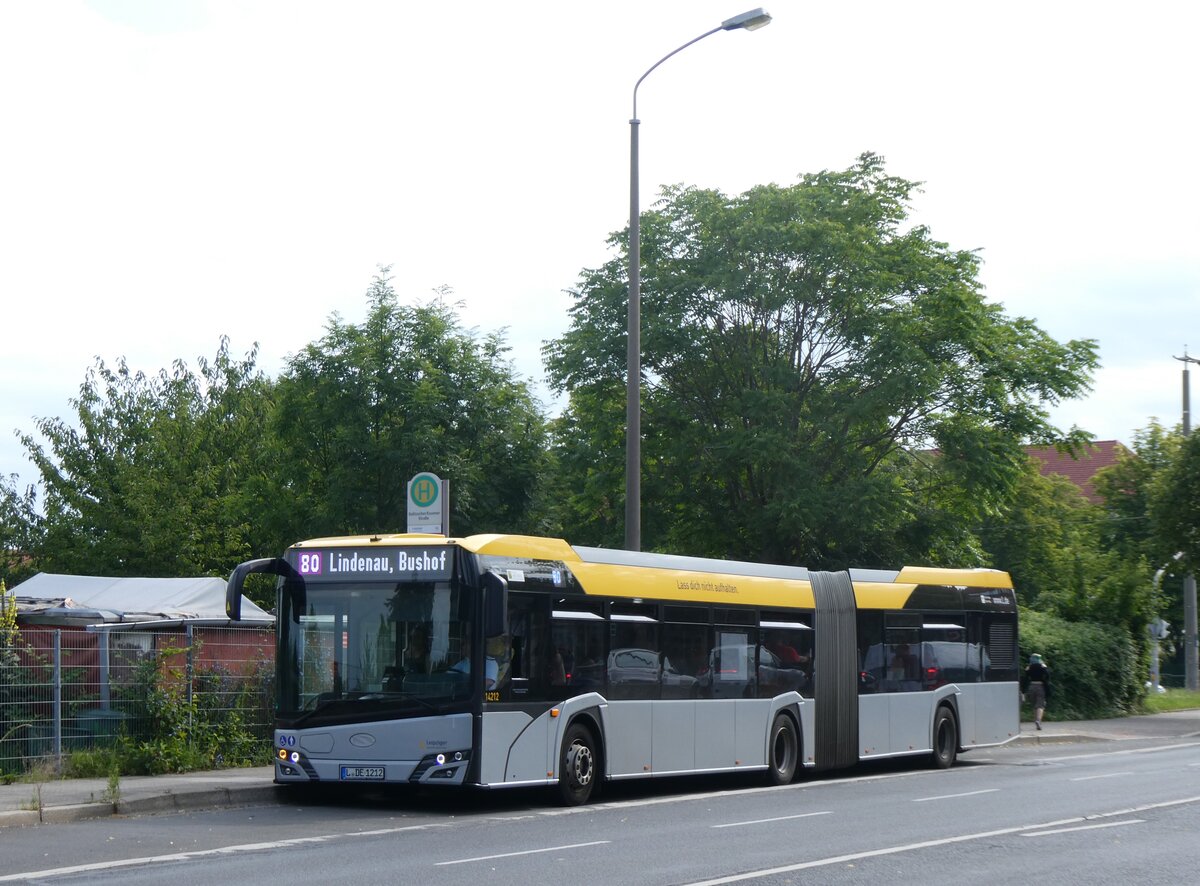 (264'540) - LVB Leipzig - Nr. 14'212/L-DE 1212 - Solaris am 10. Juli 2024 in Leipzig, Delitzscher/Essener Strasse