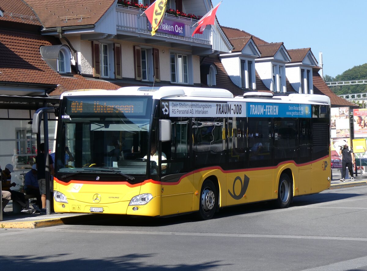 (265'644) - PostAuto Bern - BE 610'532/PID 11'859 - Mercedes (ex BE 610'544 - Mercedes am 13. August 2024 beim Bahnhof Interlaken Ost