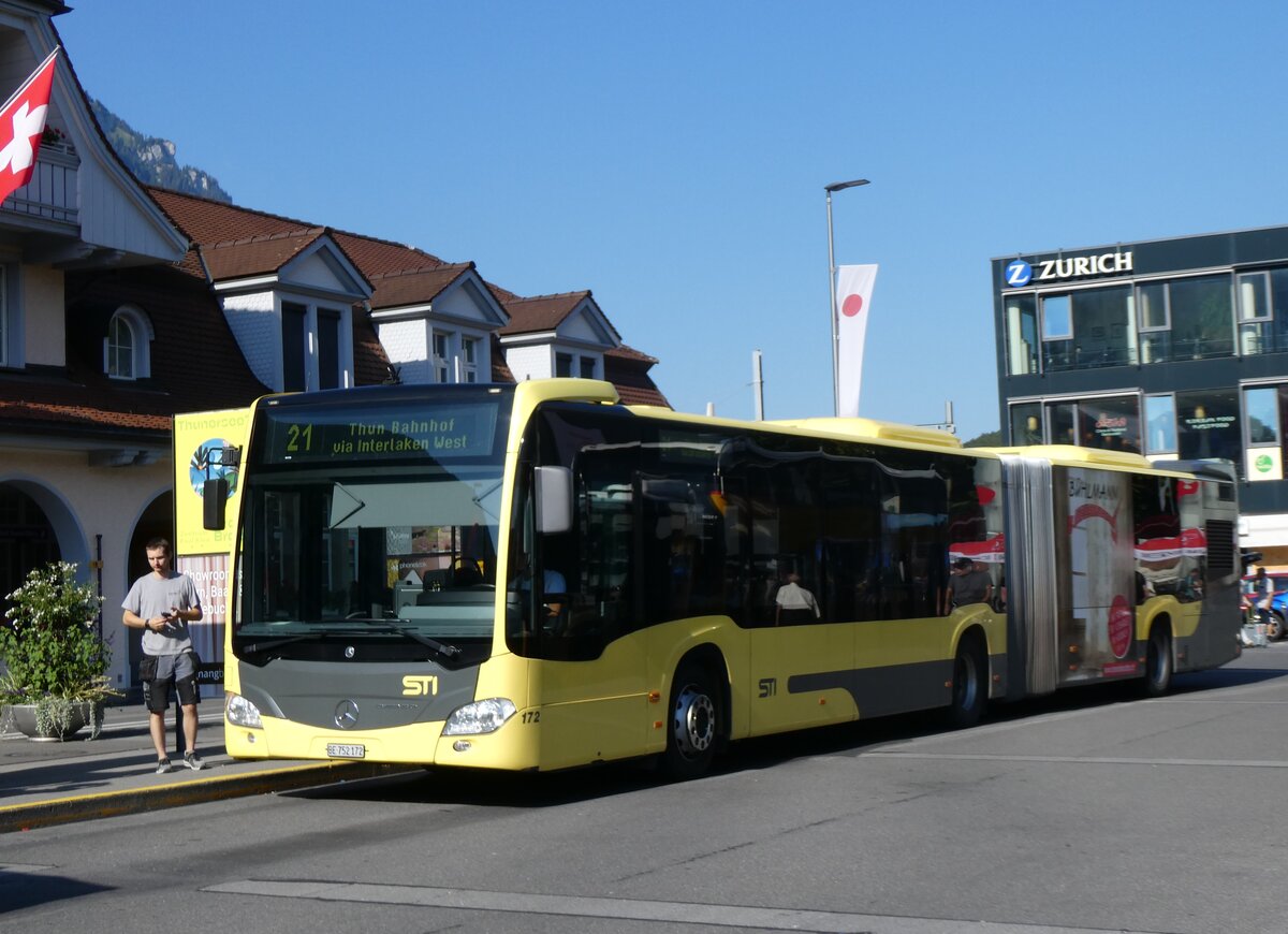 (265'651) - STI Thun - Nr. 172/BE 752'172 - Mercedes am 13. August 2024 beim Bahnhof Interlaken Ost