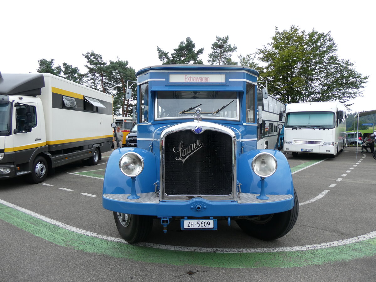 (265'854) - VBZ Zrich (TMZ) - Nr. 9/ZH 5609 - Saurer/SWS (ex Bamert, Wollerau; ex BBA Aarau Nr. 1; ex VBZ Zrich Nr. 209; ex VBZ Zrich Nr. 9) am 17. August 2024 in Neuhausen, Langriet