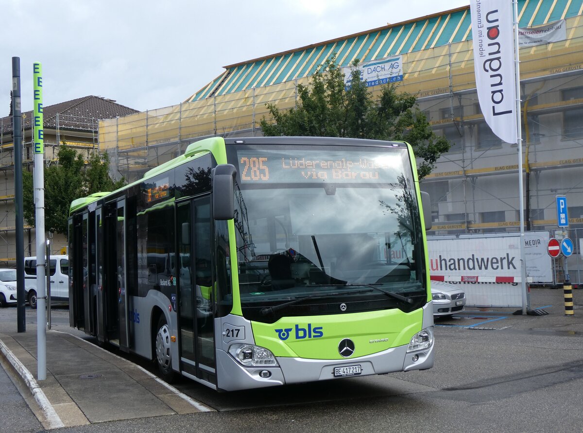 (265'907) - Busland, Burgdorf - Nr. 217/BE 417'217 - Mercedes am 18. august 2024 beim Bahnhof Langnau