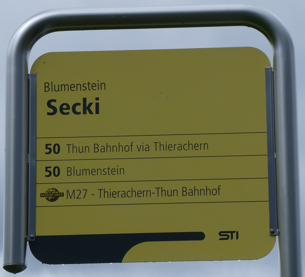 (266'947) - STI-Haltestellenschild - Blumenstein, Secki - am 13. September 2024