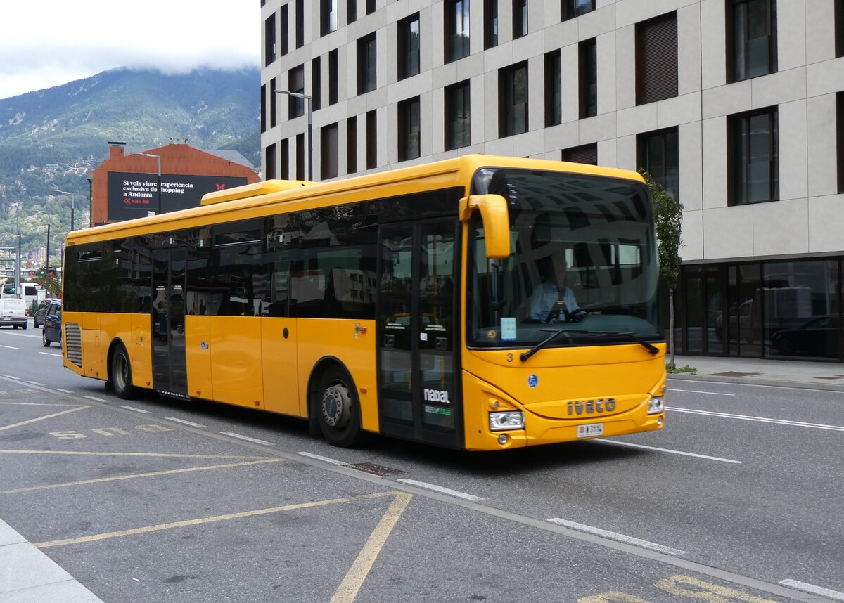 (267'209) - Nadal, Andorra la Vella - Nr. 3/N3114 - Iveco am 18. September 2024 in Andorra la Vella, Estaci Nacional Autobusos