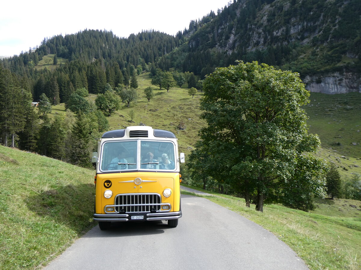 (267'452) - Gast, Reutigen - Nr. 1/BE 24'079 - FBW/FHS (ex Lambach, Gommiswald; ex Hotz, Rickenbach bei Wil/TG; ex P 24'079; ex P 21'579) am 22. September 2024 in Innertkirchen, Schwarzental