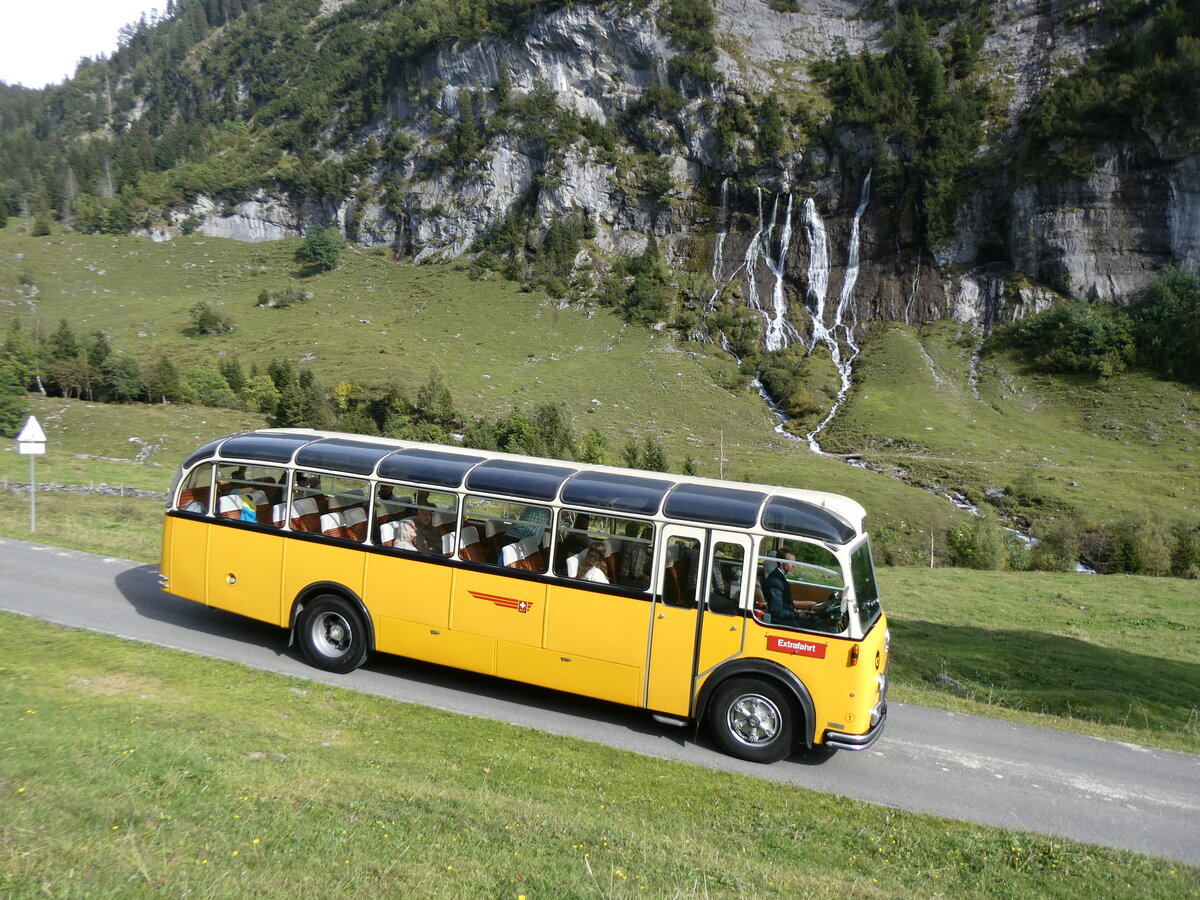 (267'488) - Gast, Reutigen - Nr. 1/BE 24'079 - FBW/FHS (ex Lambach, Gommiswald; ex Hotz, Rickenbach bei Wil/TG; ex P 24'079; ex P 21'579) am 22. September 2024 in Innertkirchen, Schwarzental