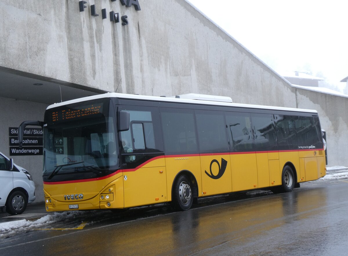(272'879) - PostAuto Graubnden - GR 179'718/PID 11'408 - Iveco am 14. Mrz 2025 in Flims, Bergbahnen