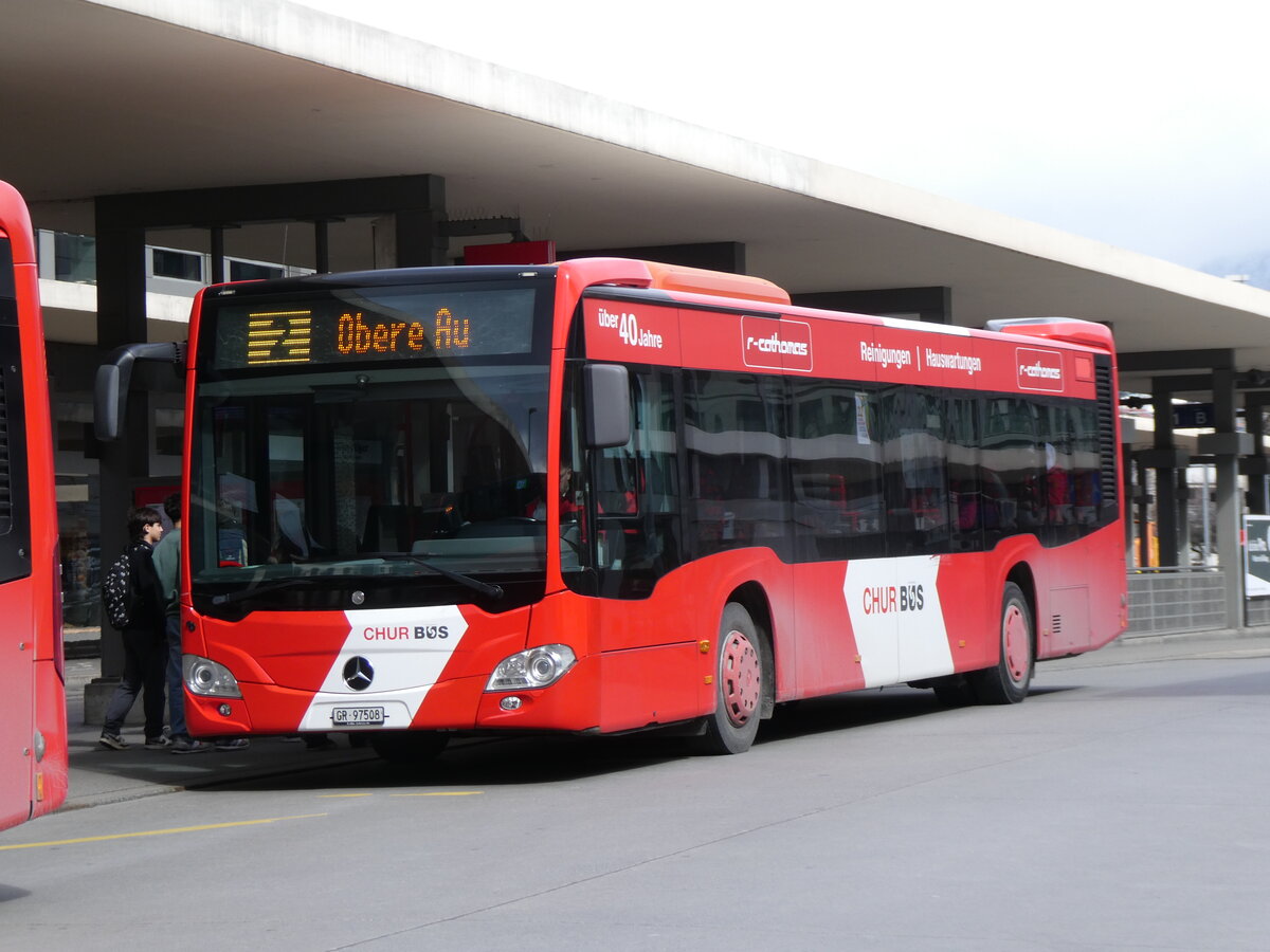 (272'912) - Chur Bus, Chur - Nr. 8/GR 97'508 - Mercedes am 14. Mrz 2025 beim Bahnhof Chur