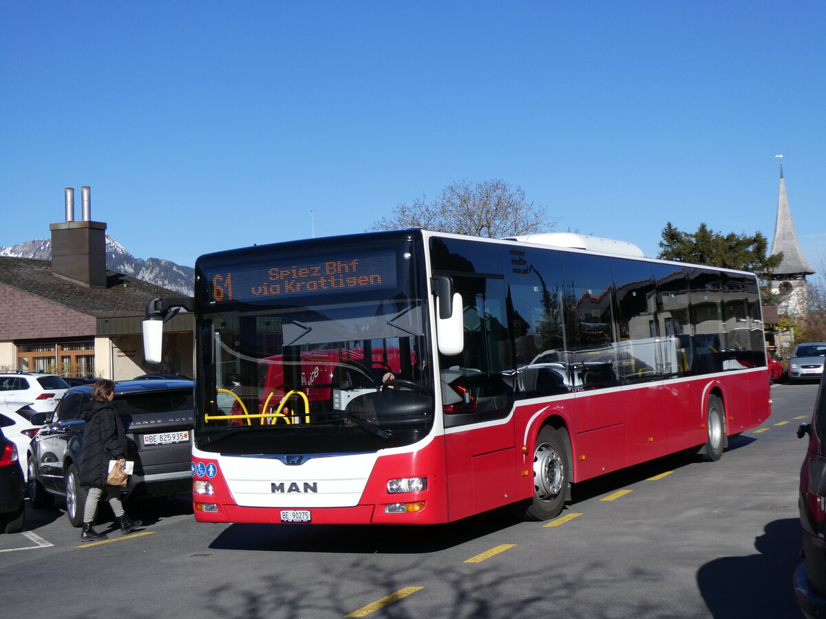 (273'077) - PostAuto Bern - BE 90'275/PID 12'337 - MAN (ex Dr. Richard, A-Wien Nr. 1413) am 20. Mrz 2025 in Aeschi, Post