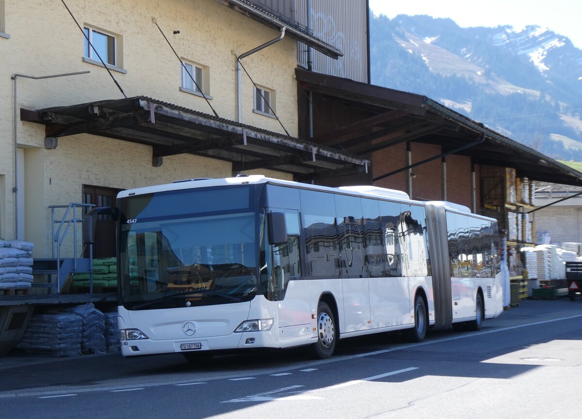 (273'842) - Eurobus, Arbon - Nr. 40/TG 187'796/PID 4547 - Mercedes (ex Nr. 13) am 11. April 2025 beim Bahnhof Schpfheim