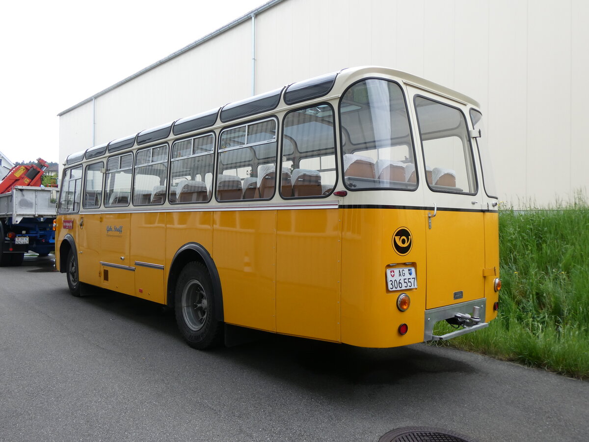 (274'553) - Streiff, Gelterkinden - AG 306'557 - Saurer/Gangloff (ex Oldie-Tours Zrisee, Wollerau; ex OTAG, Wald; es Leibundgut, Obergoldbach; ex Krebs, Belpberg) am 3. Mai 2025 in Attikon, Wegmller
