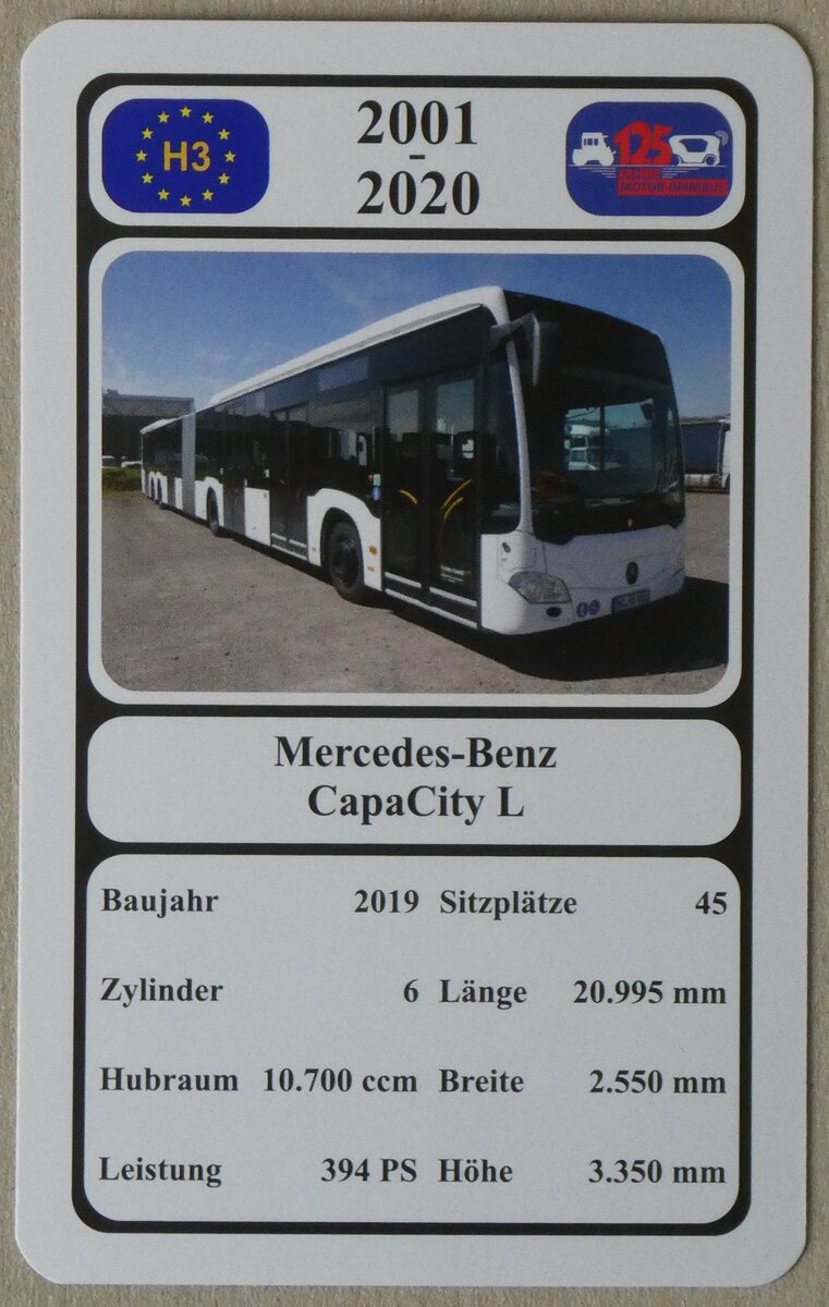 (277'343) - Quartett-Spielkarte mit Mercedes-Benz CapaCity L von 2019 am 29. Juni 2025 in Thun